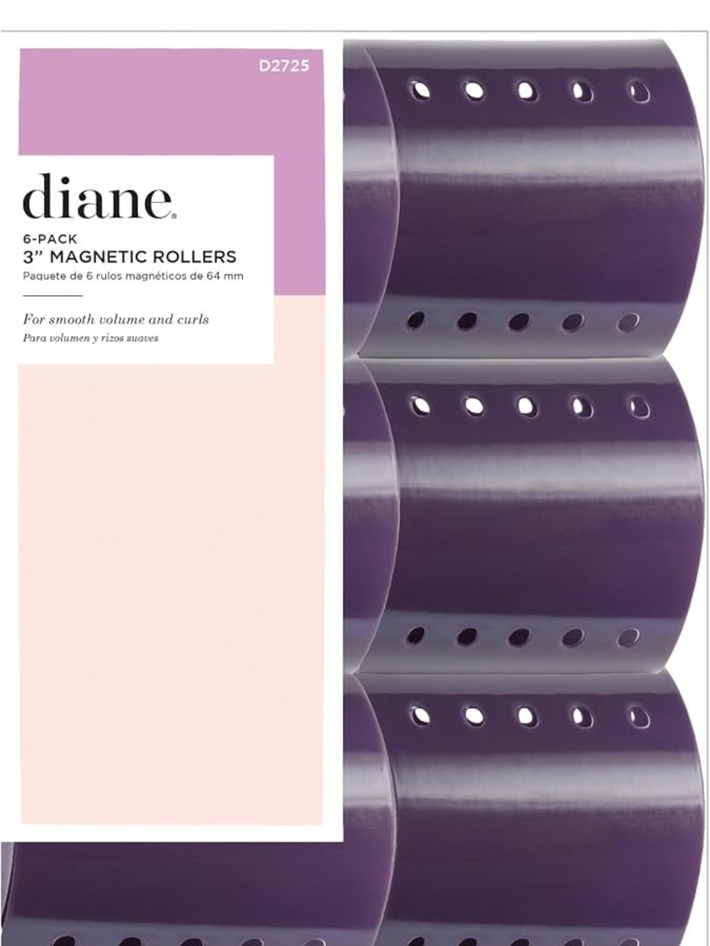 Diane 3" Magnetic Hair Rollers - Purple (6-Pack)
